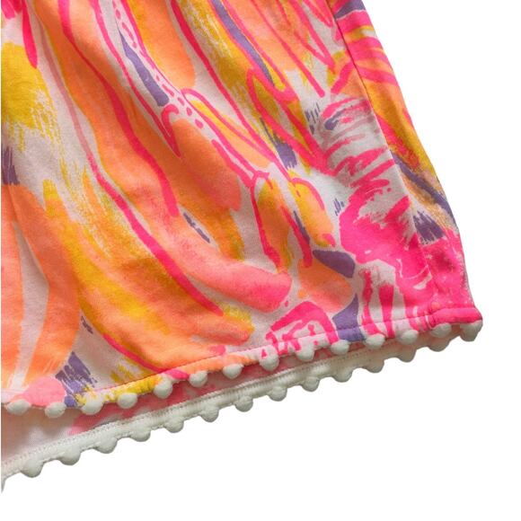 Lilly Pulitzer Girls Pom Pom Trim Shorts Size Large 8-10y - Picture 2 of 4